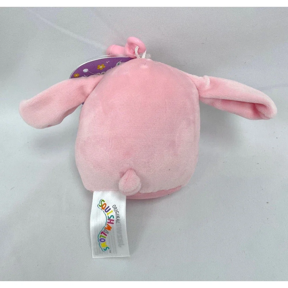 New Squishmallows Bop Easter‎ Bunny Rabbit 3.5” Plush Toy Clip Spring pink